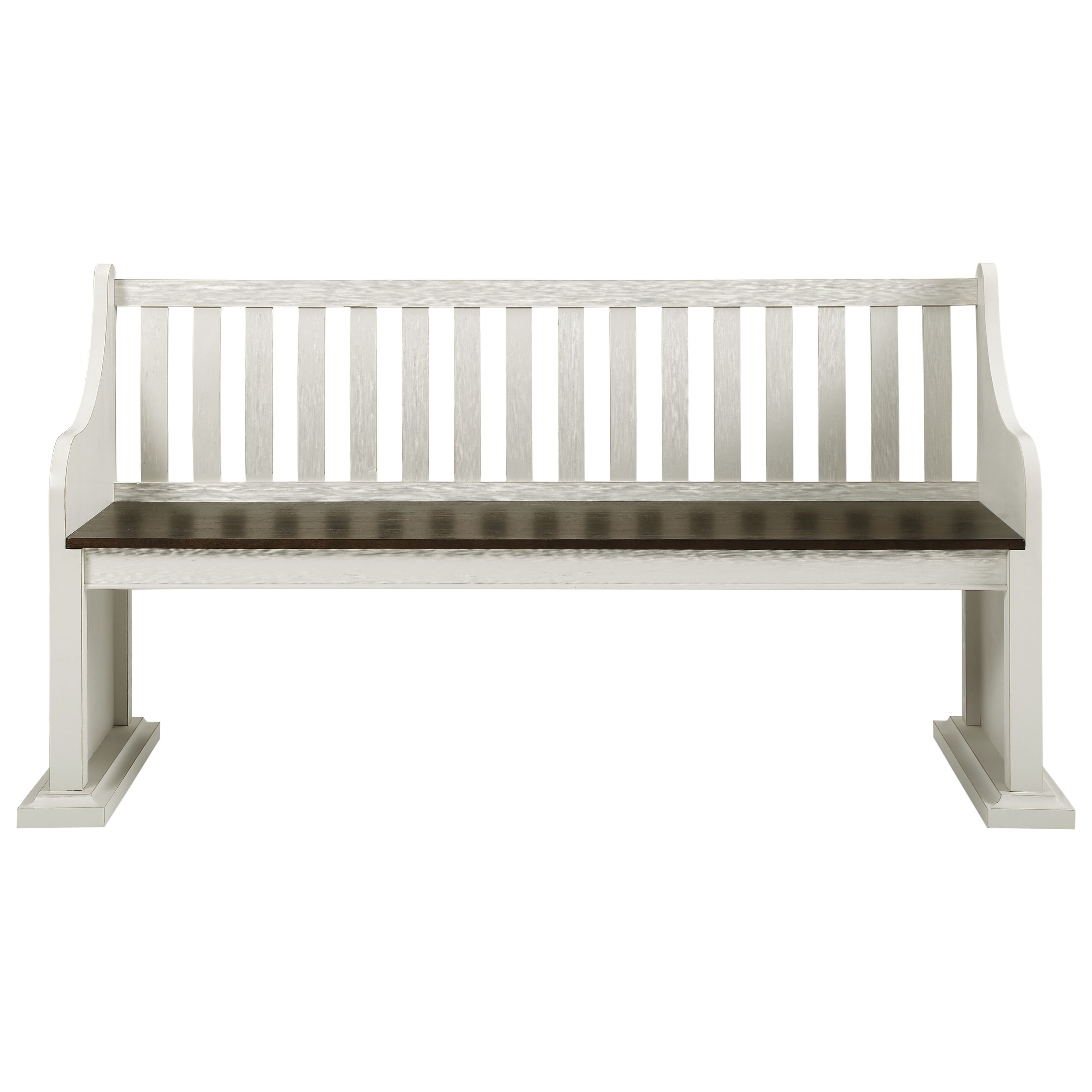 White bench online with back
